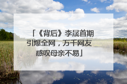 《背后》李晟首期引爆全网，万千网友感叹母亲不易