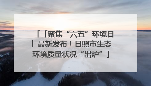 「聚焦“六五”环境日」最新发布！日照市生态环境质量状况“出炉”