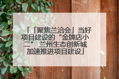 「聚焦兰洽会」当好项目建设的“金牌店小二” 兰州生态创新城加速推进项目建设