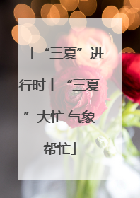“三夏”进行时丨“三夏”大忙 气象帮忙