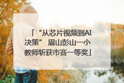 “从芯片视频到AI决策” 眉山彭山一小教师斩获市赛一等奖