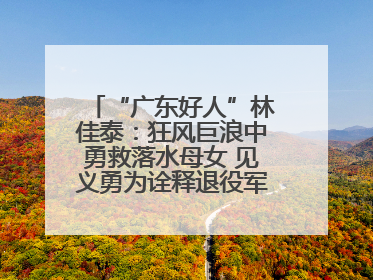 “广东好人”林佳泰：狂风巨浪中勇救落水母女 见义勇为诠释退役军人担当