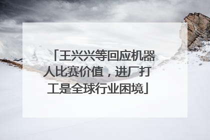 王兴兴等回应机器人比赛价值，进厂打工是全球行业困境