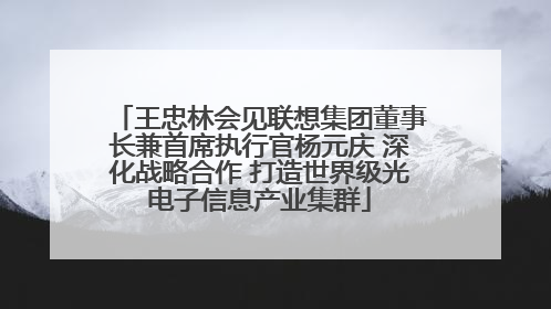 王忠林会见联想集团董事长兼首席执行官杨元庆 深化战略合作 打造世界级光电子信息产业集群