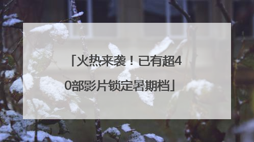 火热来袭！已有超40部影片锁定暑期档