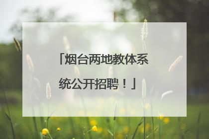 烟台两地教体系统公开招聘！