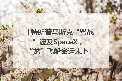 特朗普马斯克“骂战”波及SpaceX，“龙”飞船命运未卜