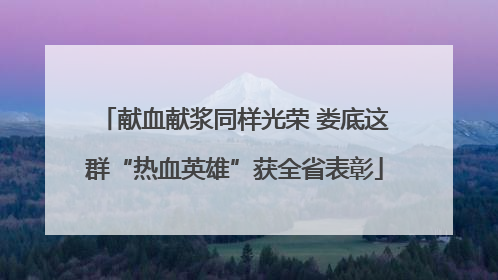 献血献浆同样光荣 娄底这群“热血英雄”获全省表彰