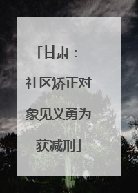 甘肃：一社区矫正对象见义勇为获减刑
