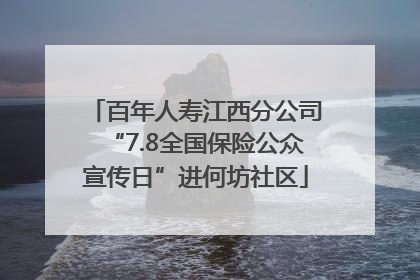 百年人寿江西分公司“7.8全国保险公众宣传日”进何坊社区