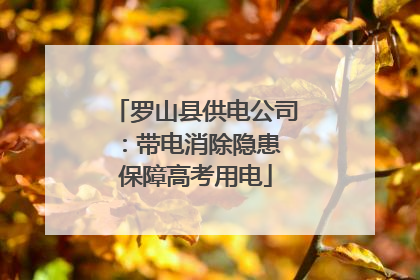 罗山县供电公司：带电消除隐患 保障高考用电