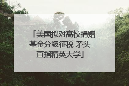 美国拟对高校捐赠基金分级征税 矛头直指精英大学