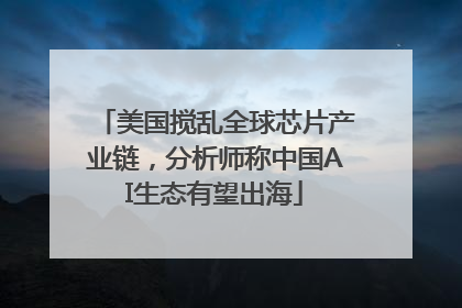 美国搅乱全球芯片产业链，分析师称中国AI生态有望出海