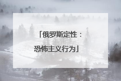 俄罗斯定性：恐怖主义行为