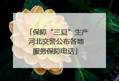 保障“三夏”生产 河北交警公布各地服务保障电话