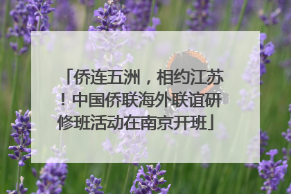 侨连五洲，相约江苏！中国侨联海外联谊研修班活动在南京开班