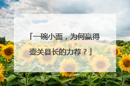 一碗小面，为何赢得壶关县长的力荐？