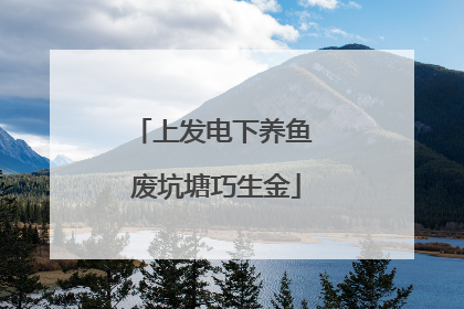上发电下养鱼 废坑塘巧生金