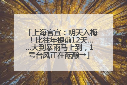 上海官宣：明天入梅！比往年提前12天……大到暴雨马上到，1号台风正在酝酿→