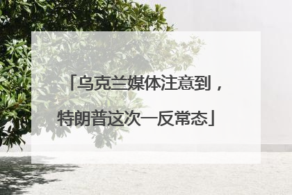 乌克兰媒体注意到，特朗普这次一反常态