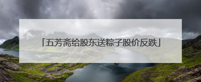 五芳斋给股东送粽子股价反跌