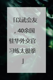 以武会友，40余国驻华外交官习练太极拳
