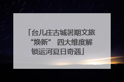 台儿庄古城暑期文旅“焕新” 四大维度解锁运河夏日奇遇