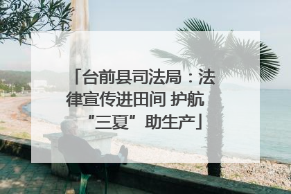 台前县司法局：法律宣传进田间 护航“三夏”助生产
