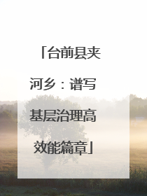 台前县夹河乡：谱写基层治理高效能篇章