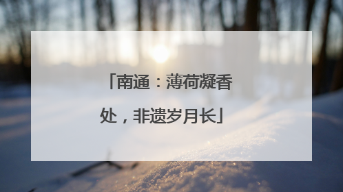 南通：薄荷凝香处，非遗岁月长