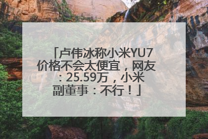 卢伟冰称小米YU7价格不会太便宜，网友：25.59万，小米副董事：不行！