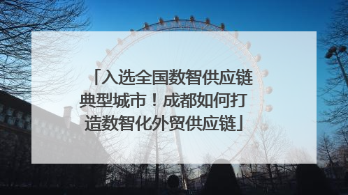 入选全国数智供应链典型城市！成都如何打造数智化外贸供应链