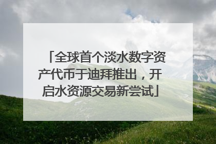 全球首个淡水数字资产代币于迪拜推出，开启水资源交易新尝试