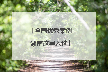 全国优秀案例，湖南这里入选