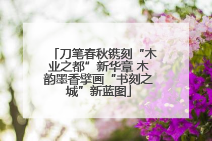 刀笔春秋镌刻“木业之都”新华章 木韵墨香擘画“书刻之城”新蓝图
