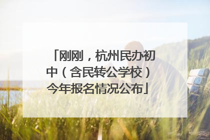 刚刚，杭州民办初中（含民转公学校）今年报名情况公布