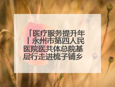 医疗服务提升年丨永州市第四人民医院医共体总院基层行走进梳子铺乡金花村