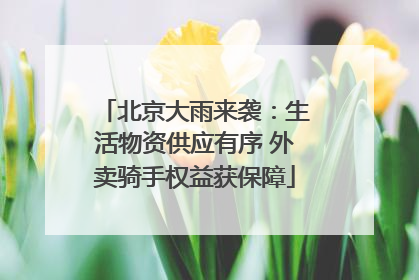 北京大雨来袭：生活物资供应有序 外卖骑手权益获保障