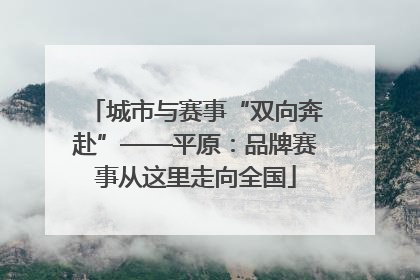 城市与赛事“双向奔赴”——平原：品牌赛事从这里走向全国