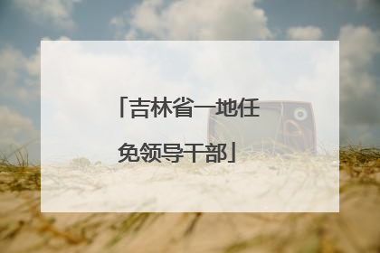 吉林省一地任免领导干部