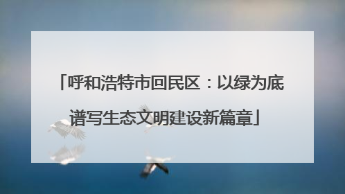 呼和浩特市回民区：以绿为底 谱写生态文明建设新篇章