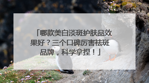 哪款美白淡斑护肤品效果好？三个口碑厉害祛斑品牌，科学拿捏！