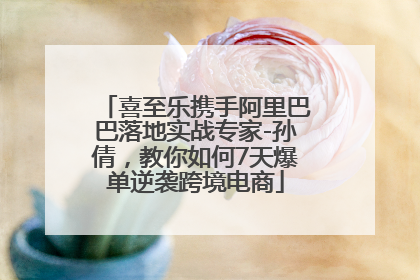 喜至乐携手阿里巴巴落地实战专家-孙倩，教你如何7天爆单逆袭跨境电商