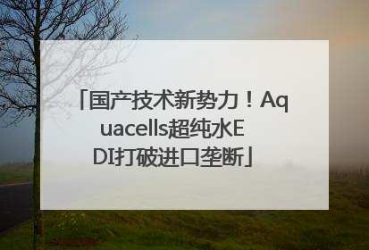 国产技术新势力！Aquacells超纯水EDI打破进口垄断