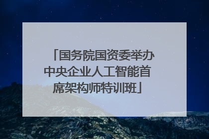 国务院国资委举办中央企业人工智能首席架构师特训班