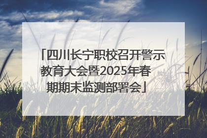 四川长宁职校召开警示教育大会暨2025年春期期末监测部署会