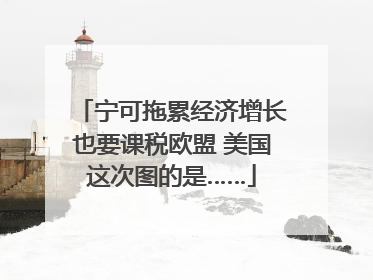 宁可拖累经济增长也要课税欧盟 美国这次图的是……