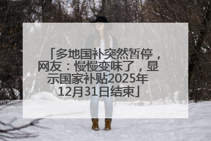 多地国补突然暂停，网友：慢慢变味了，显示国家补贴2025年12月31日结束