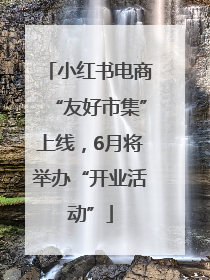 小红书电商“友好市集”上线，6月将举办“开业活动”