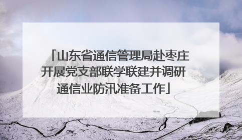 山东省通信管理局赴枣庄开展党支部联学联建并调研通信业防汛准备工作